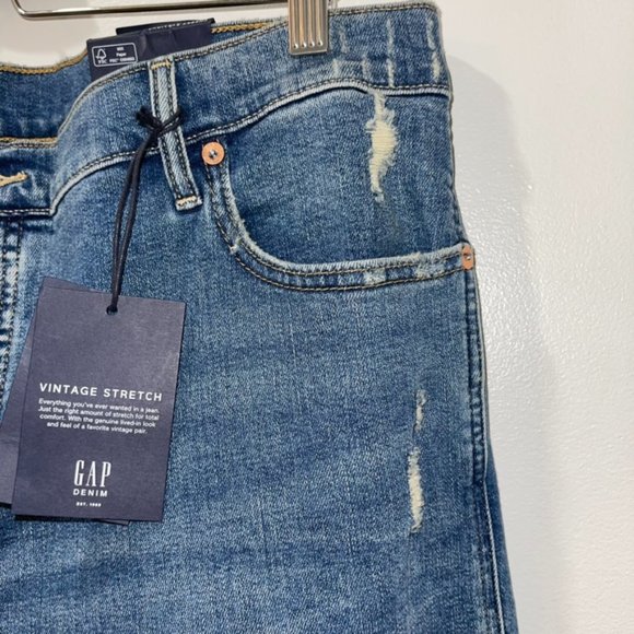 GAP Vintage Stretch Denim Medium Stretch Fabric Cheeky Straight High Rise 20/35P - Picture 3 of 16